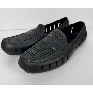 Floafers Men's Country Club Driver, Black Slip-On Shoes, Size 9 M NWOB